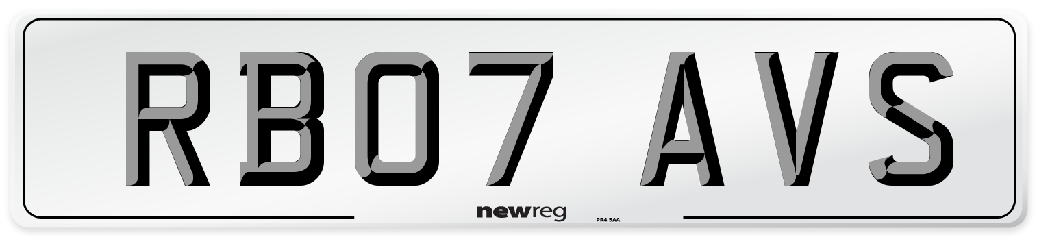 RB07 AVS Number Plate from New Reg